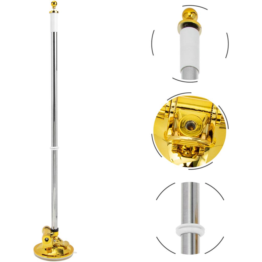 Flag Suction Cup Flagpole Nail-free Multipurpose Bracket for Car Vehicle Frames Advertising Silver Mount Fixing Type Flagpoles