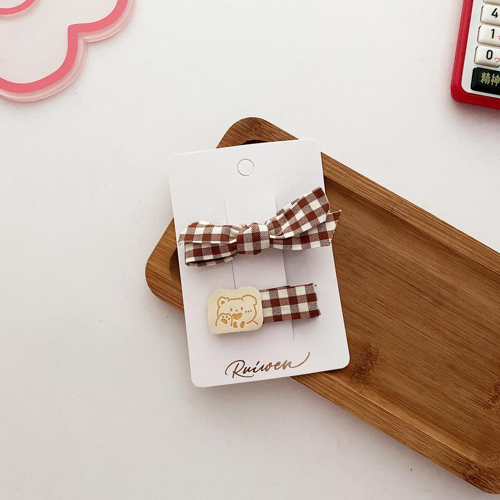 New Cute Coffee Cartoon Bow Princess Hairpins Set Women Girls Kids Hair Clips Barrettes Accessories Hairclip Headwear Headdress