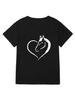 Women's T-shirt Heart Horse Print Casual T-shirt