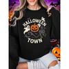 Halloween Town Pumpkin Lantern Prints Sweatshirts Women Loose Basics Hoodies Warm Crewneck Clothes Winter Casual Pullover