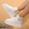 2024 Autumn/Winter Women's Thick-Soled Fleece-Lined Slip-On Snow Boots, Round-Toe Cotton Shoes