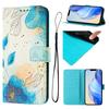 Blue Flower Forest Luxury Painted Leather Case Wallet Book Style Cover for Google Pixel 5,5a 5G/ 6,6a,6 Pro/ 7,7a,7 Pro/ 8,8a,8 Pro /9,9 Pro,9 Pro XL