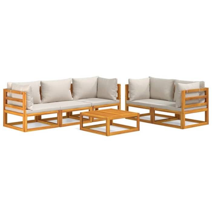 VidaXL Garden Lounge Set with Cushions 6 Pcs, Sofas with Backrest, Furniture Set with Coffee Table Patio Terrace, 3155286