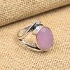 Elegant Pink Chalcedony Gemstone Handmade 925 Sterling Silver Ring Lovely Jewelry