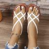 2024 Women Beach Woven Hollow Sandals Women Flats Casual Clip Toe Sandals Summer 2024 New 2024 Walking Zapatos Dress Femme Slides