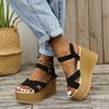 Sandals Women's Large Size Slope Heel Thick Bottom Sandals Ladies Sandals
