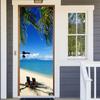 Seaside Landscape Self-adhesive Door Wallpaper 3D PVC Home Decor Sticker Beach Sun Scenery Poster Mural Wall Decal Deursticker