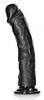 RealRock Mega Curved Dildo 25 X 5.6cm Black - Real Rock Ultra Skin - XXL Dildos - Width Over 8cm