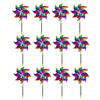 Reflective Pinwheels with Stakes Bird Repellent Wind Spinner Scare Birds Animals Away Multicolor Glittery Pinwheels for Garden Yard Lawn Porch