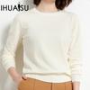 Jumper Women's Pullover O-neck Short Loose Versatile Bottoming Shirt Autumn and Winter Thin Knitwear
