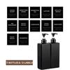 2pcs/set 500ml Square Empty Lotion Bottles with Labels Refillable Bottle Dispenser Containers Soap and Dish Soap Dispenser