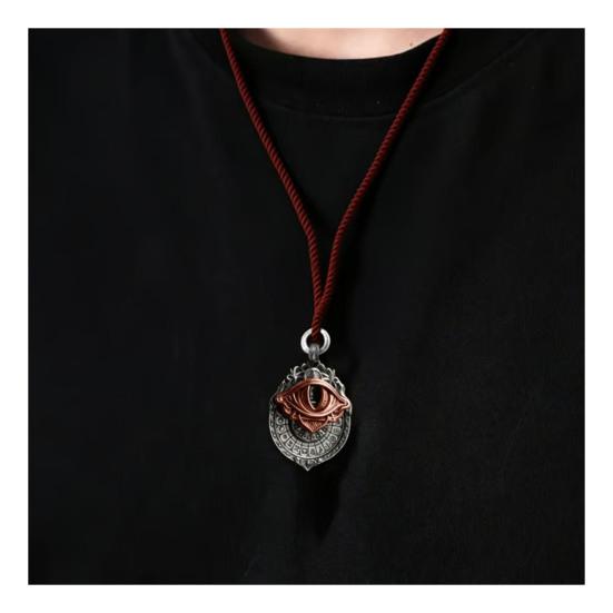 Tarot Vision Necklace All-Seeing Eye Pendant Necklace Tarot Card Symbol Pendant with Smooth Rotation Mystic Divination for Spiritual Guidance Fate