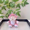 Cuddly Lucifer Cartoon Cat Plush Keychain Fun Gray Pink Brown Bag Pendant Charm