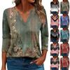 Women's T Shirt Tee Printed 3/4 Sleeve Daily Weekend Fashion Basic V Neck Regular Top
