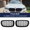 A Pair Car Front Bumper Diamond Kidney Grilles For BMW X5 X6 M F15 F16 F85 F86 2014-2017 Chrome Black Meteor Style Racing
