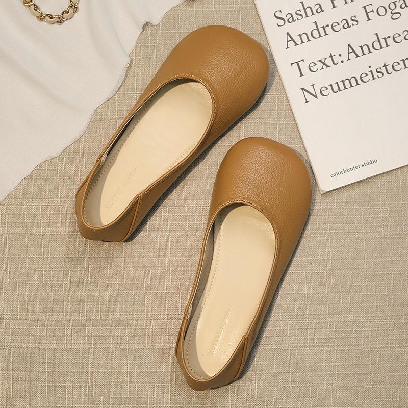 Women's French Grandma Shoes Women's 2025 Spring and Autumn New Korean Version Versatile Student Flat Bottom Shallow Mouth Single Shoes Retro Squar