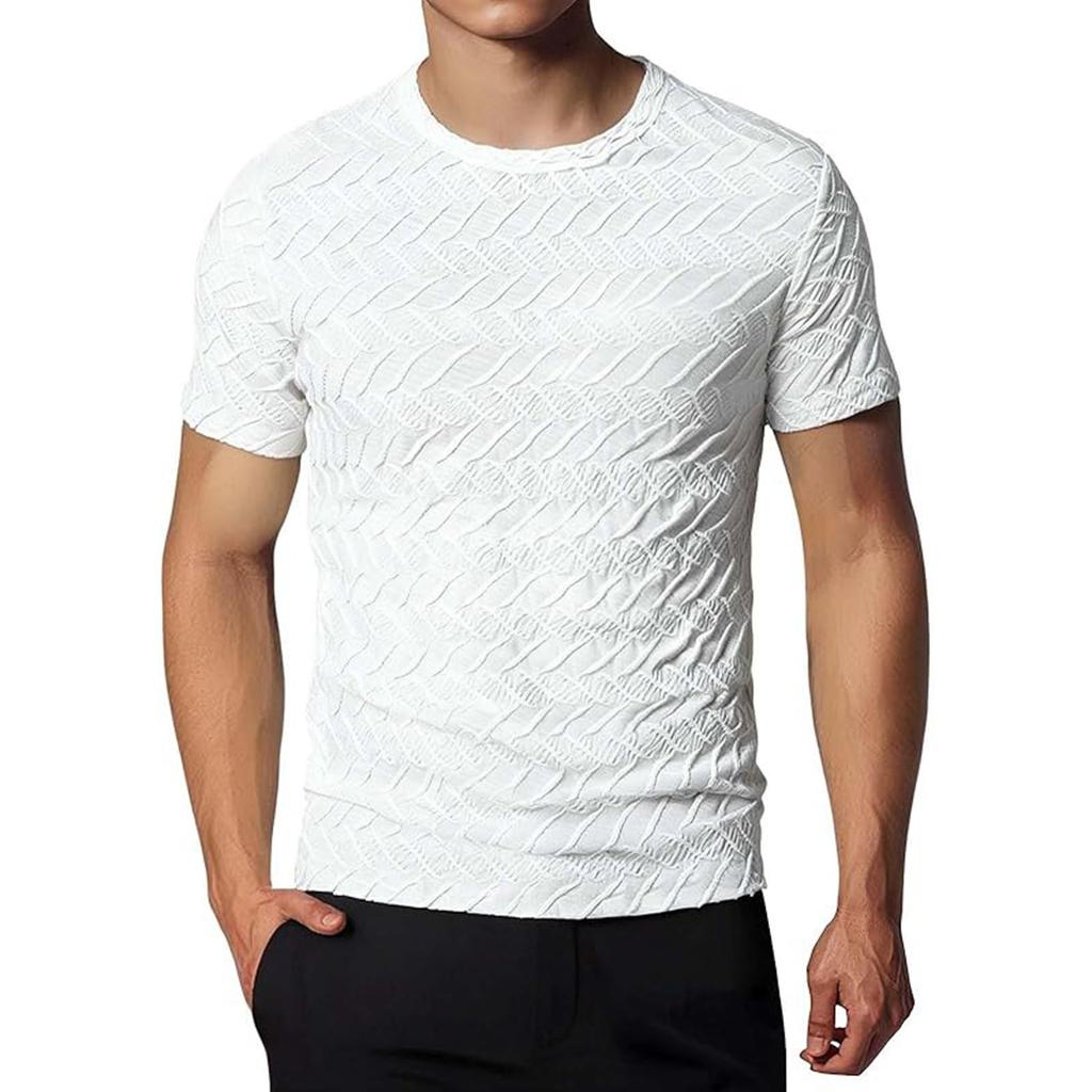 Men's Summer Fashion Round Neck Tops Casual Loose Short Sleeve T-shirt