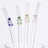 1Pc Tortoise Glass Straws Set Reusable Clear Straws For Smoothies Cocktails Drinking Eco Friendly Bar Tool Drinkware