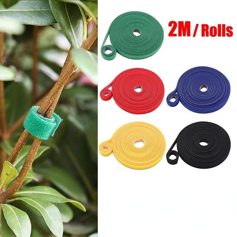 3 Rolls Green Garden Twine Plant Ties Nylon Plant Bandage Garden Hook Loop Bamboo Cane Wrap Support Garden Accessories