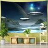 Spaceship Tapestry Wall Hanging Interstellar Sci-fi Printing Bohemian Hippie Dormitory Study Background Decor
