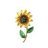 Women Fashion Rhinestone Jewelry Gift Clothes Badge Decor Sunflower Brooch Pin