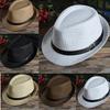 Woven Straw Sunshade Hats Men's Fashion Casual Buckle Beach Sun White Wedding Black with Belt Head Decoration Accessories