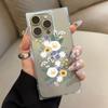 Clear Square Back Tube Case Protection For iPhone 13 11 12 15 Plus 16 ProMax 14 Pro Max Anti-Oxygen,White Daisy Pattern Casing