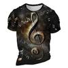 Carnival Graphic Musical Notes Daily Designer Retro Vintage Men's 3D Print T Shirt Tee Sports Outdoor