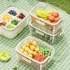 Snack Container Crisper Box with Silicone-Sealed Lid Portable Handle Food-Grade Kitchen Tray Organizer for Vegetables Fruits Nuts Chips