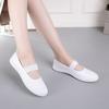 Women's Ballet Flats White Canvas Shoes Elastic Band Slip-on Casual Shoes Comfortable Sneakers Non-slip Soft Sole Dancing Shoes