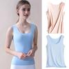 Women Vest Ice Bottoming Tops Sleeveless Pullover Tops O-neck Silk Seamless Slim Fit Solid Color