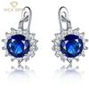 Jewelry S925 Sterling Silver Blue Flower Gorgeous New Arrivals Stud Earrings For Women Fine High Grade Jewelry Gift To Valentine's