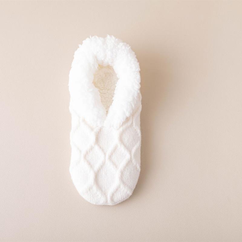 1Pair Thickened Warm Non Slip Floor Socks Velvet Shoes Home Use Women's Winter