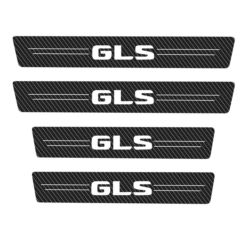 Four Carbon Fiber Scratch Protection Stickers for Car Doorsill Are Applicable To Mercedes Benz W124 W203 W204 ML Auto