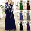 Women's Casual Fashion Long Sleeve Graphic Printed Vintage Long Dresses Fall