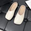 Fashion Korean Version of Square-toed Baotou Half-slippers for Women To Wear In Summer 2025 Spring New Retro Flat-bottomed Cool Mop