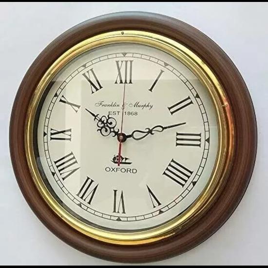 16" Vintage Nautical Wooden Franklin Murphy Oxford Style Wall Clock Home Décor