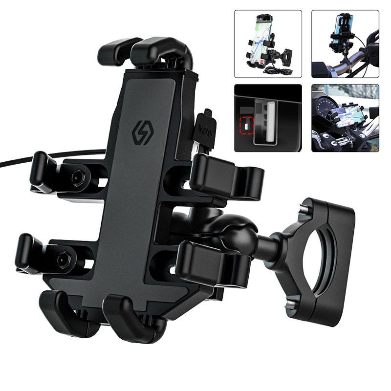 Mobile Phone Holder Motorcycle Smartphone Support For Motorbike Handlebar Mount Stand With Usb