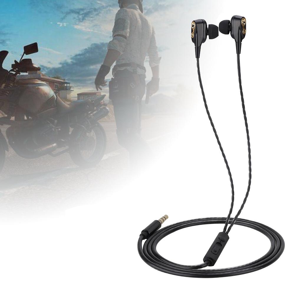 3.5mm Wired Earphones Stereo Headphones Comfortable Wearing In Ear Gaming Earbuds(Black)