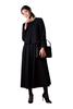 Lecqueur Black Formal Mourning Long or Midi Elastic Women's Dress, Washable, Length, Waist, One-Piece Suit, 5560003-12