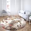 Round Rainforest Landscape Print Carpet Parrot Sofa Carpet Living Room Bedroom Bathroom Floor Mat Decorative Carpet Alfombra