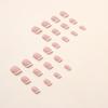 24pcs Detachable DIY Press On Nails White Edge Pink French Simple Short Square False Nails