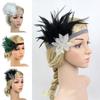 Women Party Headpiece Performance Headwear Rhinestone Sequin Hair Accessories Elastic Indian Feather Headband Masquerade Vintage