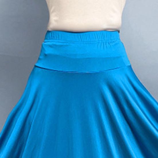 Maxi Skirt Ladies Folk Dance Skirt Elastic Waist Spanish Swing Skirt Rainbow Large Swing Hem Mexican Flamenco Performance Skirt