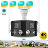 8MP 4K Dual Lens IP Camera Ultra Wide Angle 180° Wifi Cecurity Protection Ai Human Detect Security Outdoor Surveillance ICSEE APP