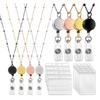 DIY Beaded Lanyard Badge Holder Necklace Retractable Badge Reel Lanyard with ID Card Holders