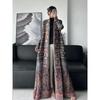 Women's Winter Retro Warm Coat Long Ethnic Style Printed Jacket