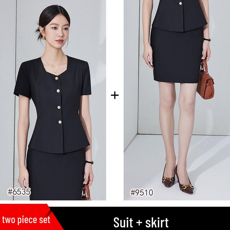 Professional Women's Short Sleeve Suit for Reception & Salon Staff