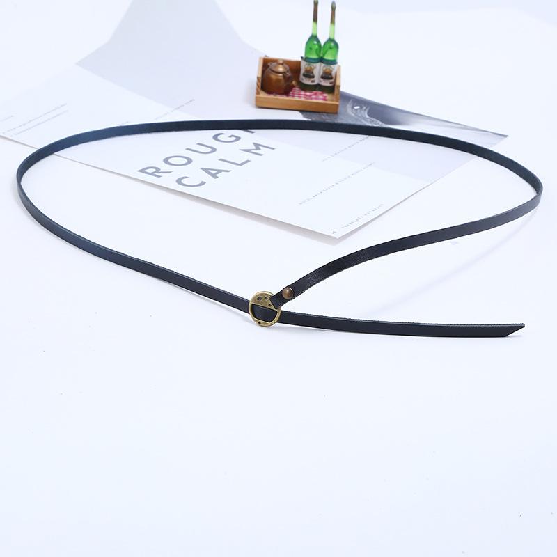 New Five Circle Embossed Cowhide Bracelet Vintage Simple Multi Loop Bracelet Fashion Buckle Leather Bracelet