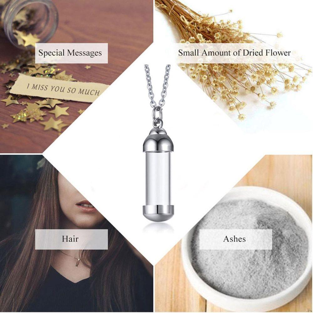 Openable Screw Cap Steel Chain Wishing Bottle Pendant Lucky Charm Glass Vial Necklace Perfume Jars